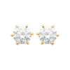 Maison de la Bijouterie Boucles oreilles plaqué or oxyde zirconium 6mm Y0YZ5366Z | Femme Boucles D'Oreilles