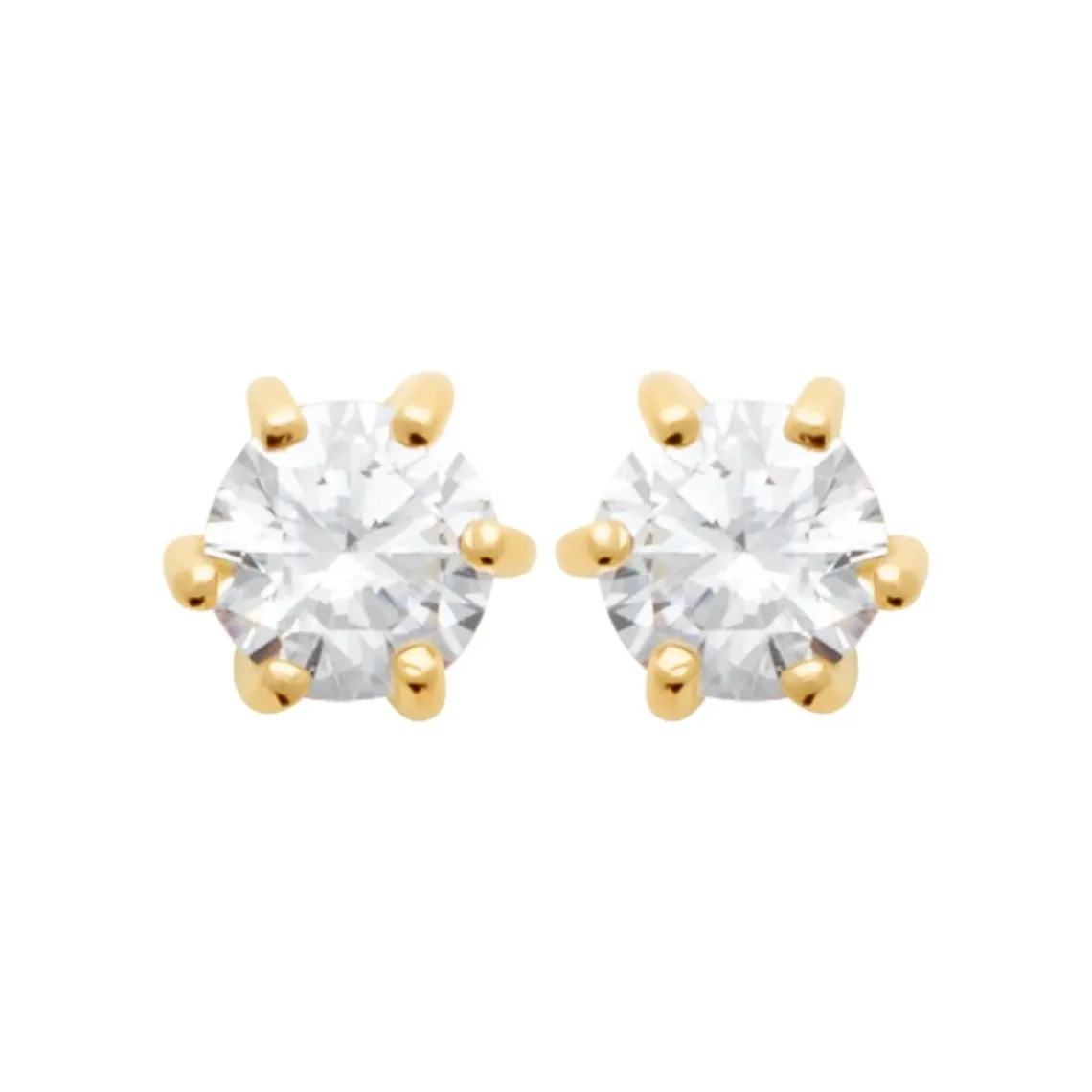 Maison de la Bijouterie Boucles oreilles plaqué or oxyde zirconium 4mm Y0YZ5364Z | Femme Boucles D'Oreilles