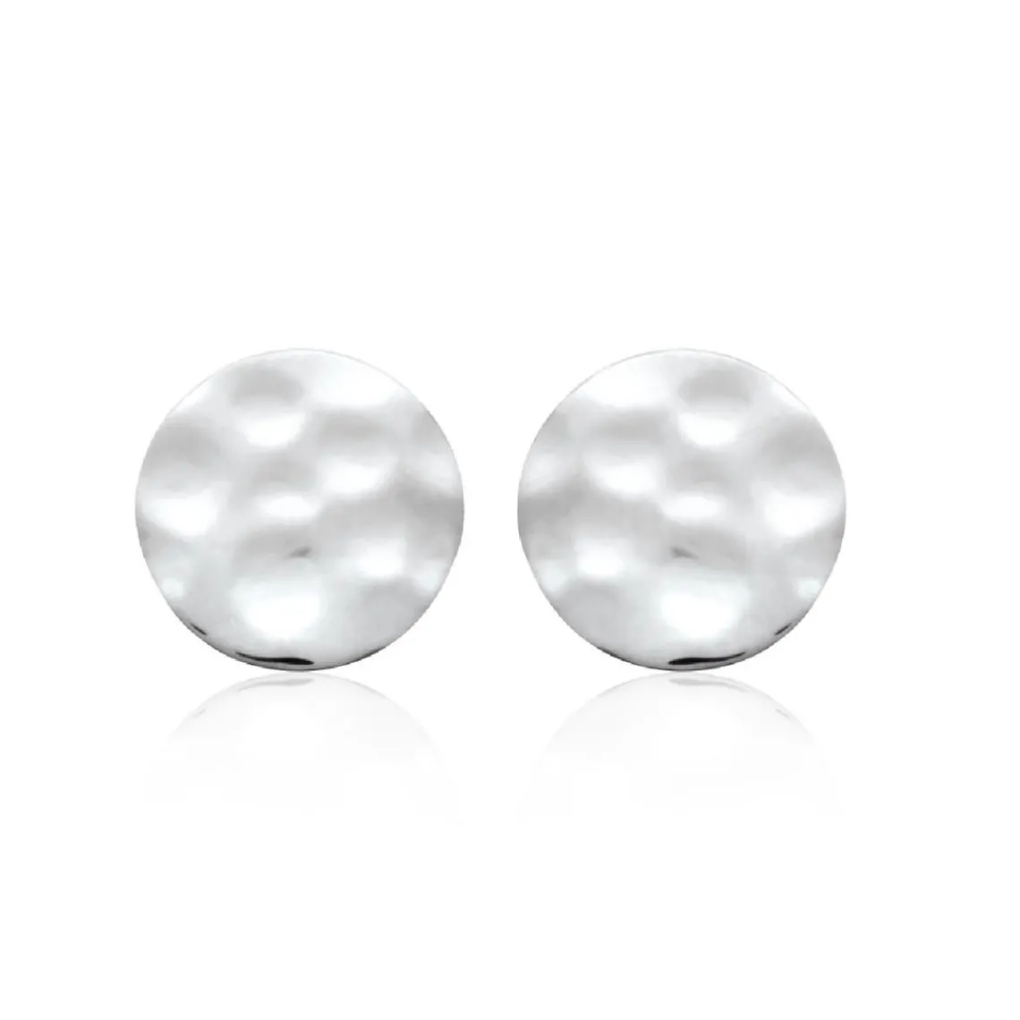 Maison de la Bijouterie Boucles oreilles puces effet martelé argent W55YW00 | Femme Boucles D'Oreilles