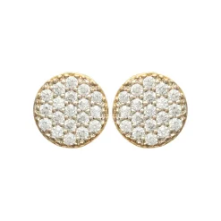 Maison de la Bijouterie Boucles oreilles puces plaqué or oxyde de zirconium Y4UY0ZZ | Femme Boucles D'Oreilles