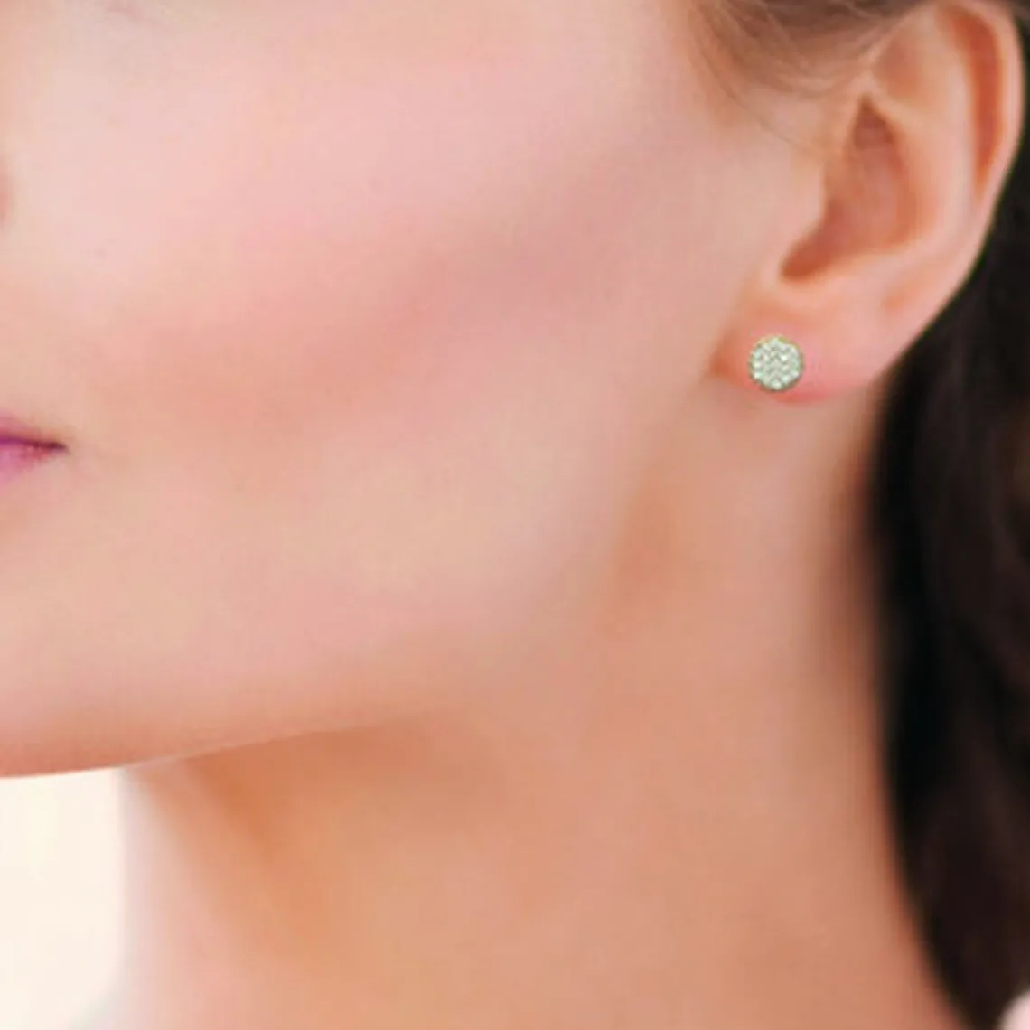 Maison de la Bijouterie Boucles oreilles puces plaqué or oxyde de zirconium Y4UY0ZZ | Femme Boucles D'Oreilles