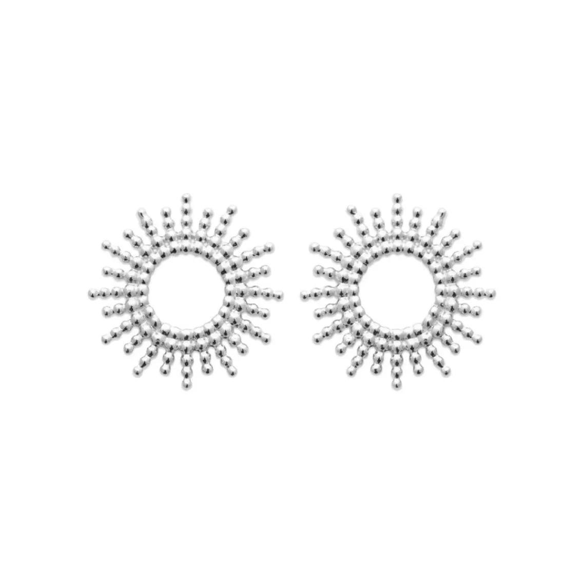 Maison de la Bijouterie Boucles oreilles puces soleil Argent W564V00 | Femme Boucles D'Oreilles