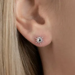 Maison de la Bijouterie Boucles oreilles puces soleil Argent W556300 | Femme Boucles D'Oreilles