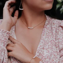 Sloya Boucles oreilles Piana en pierres Howlite | Femme Boucles D'Oreilles