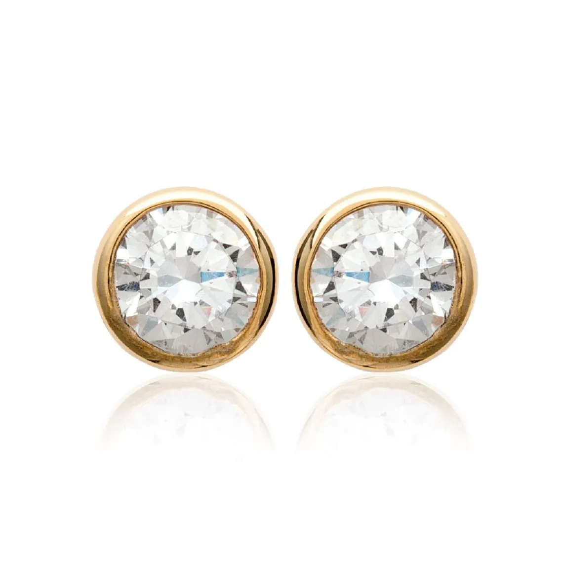 Maison de la Bijouterie Boucles oreilles solitaire plaqué or 5mm Y5ZZ5Z05 | Femme Boucles D'Oreilles