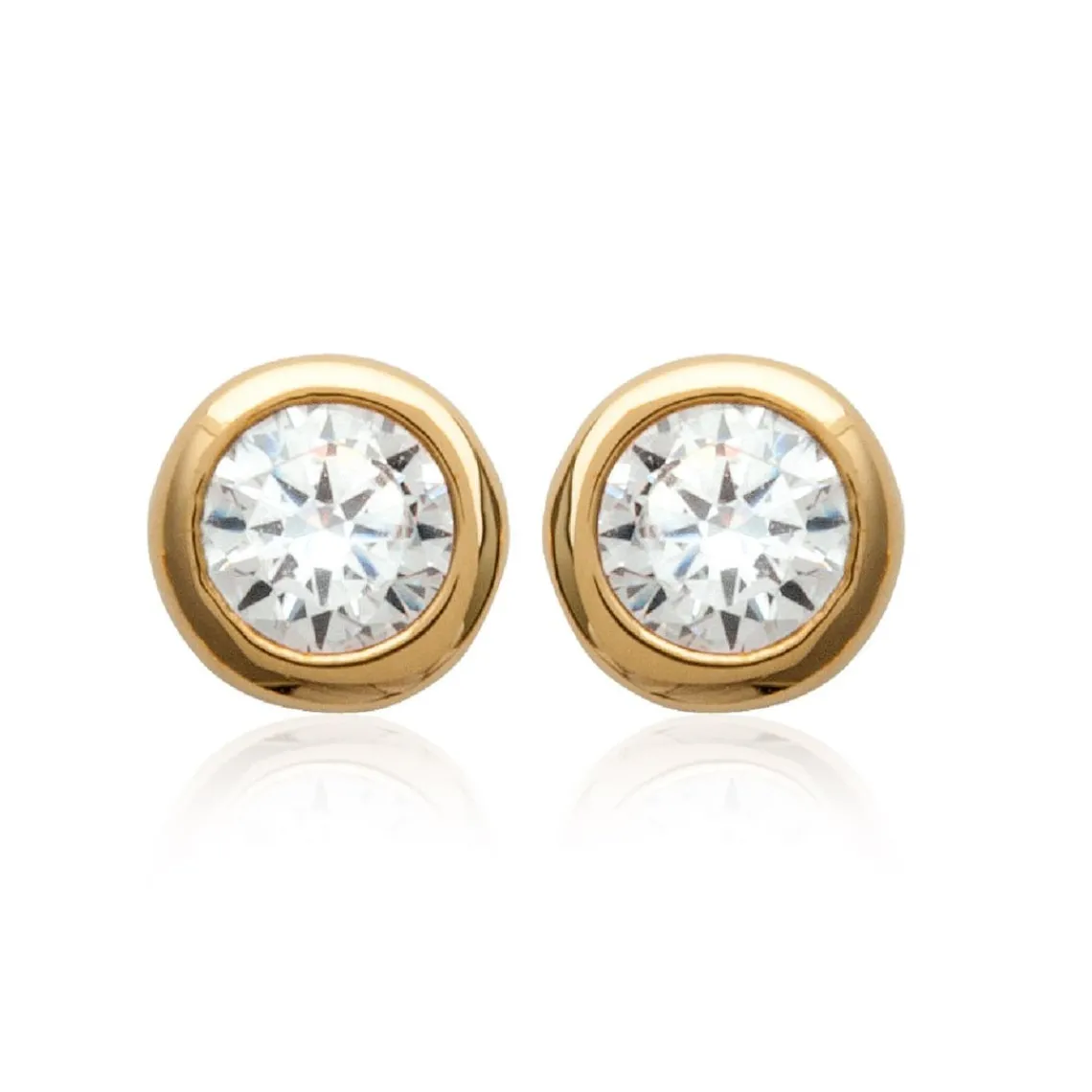 Maison de la Bijouterie Boucles oreilles solitaire plaqué or 3mm Y5ZZ5Z03 | Femme Boucles D'Oreilles