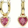 Swarovski Bijoux Boucles oreilles Swarovski Chroman Hoop Drop Heart - 5684760 rouge,doré | Femme Boucles D'Oreilles