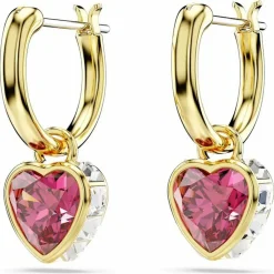 Swarovski Bijoux Boucles oreilles Swarovski Chroman Hoop Drop Heart - 5684760 rouge,doré | Femme Boucles D'Oreilles