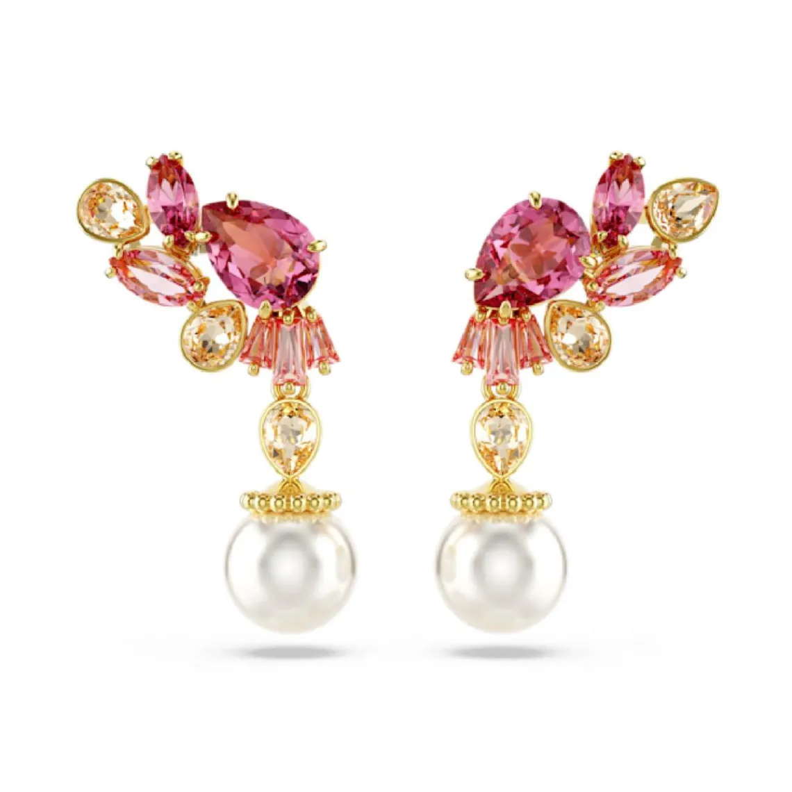 Swarovski Bijoux Boucles oreilles Swarovski Gema Drop Pearl - 5688486 rose,doré | Femme Boucles D'Oreilles