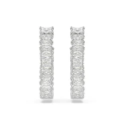 Swarovski Bijoux Boucles oreilles Swarovski Hyperbola Hoop Twist - 5684047 blanc,argent | Femme Boucles D'Oreilles