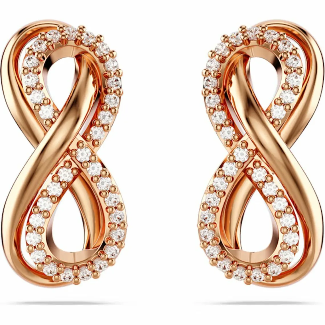 Swarovski Bijoux Boucles oreilles Swarovski Hyperbola Fig Pave - 5684085 blanc,doré | Femme Boucles D'Oreilles