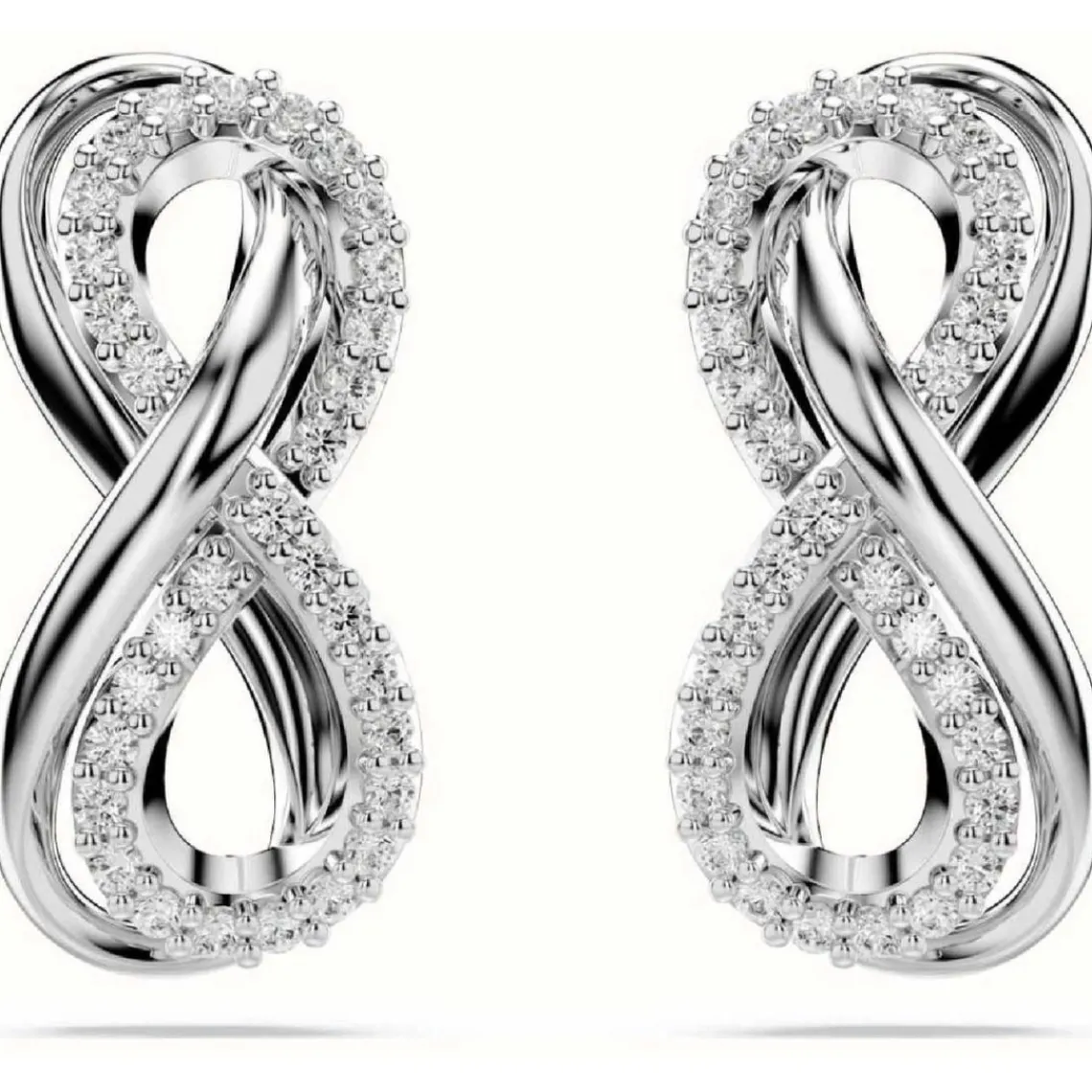 Swarovski Bijoux Boucles oreilles Swarovski Hyperbola Fig Pave - 5687269 blanc,argent | Femme Boucles D'Oreilles