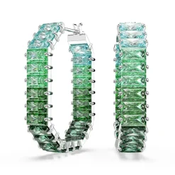Swarovski Bijoux Boucles oreilles Swarovski Matrix Baguette - 5705787 Métal rhodié Vert | Femme Boucles D'Oreilles