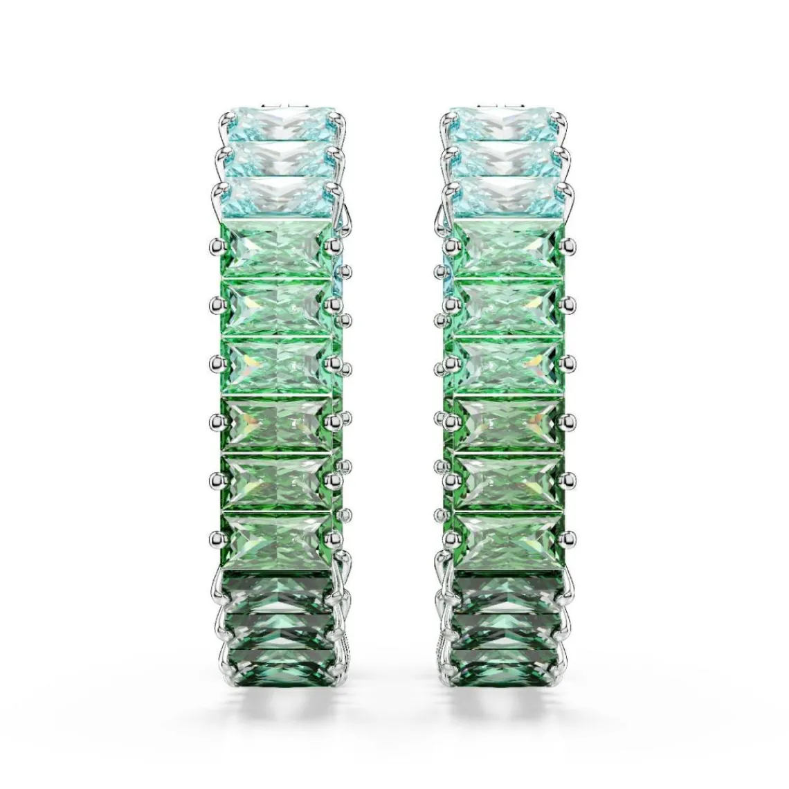 Swarovski Bijoux Boucles oreilles Swarovski Matrix Baguette - 5705787 Métal rhodié Vert | Femme Boucles D'Oreilles