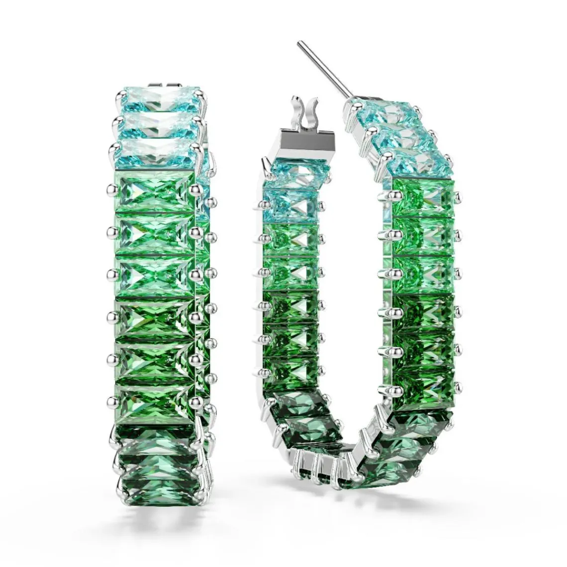 Swarovski Bijoux Boucles oreilles Swarovski Matrix Baguette - 5705787 Métal rhodié Vert | Femme Boucles D'Oreilles