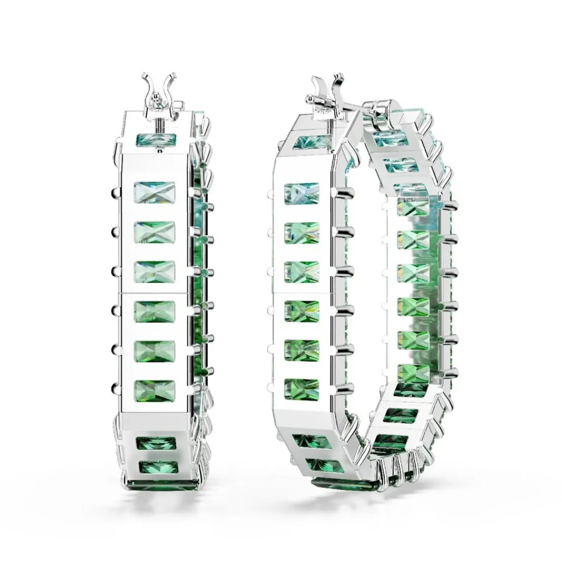 Swarovski Bijoux Boucles oreilles Swarovski Matrix Baguette - 5705787 Métal rhodié Vert | Femme Boucles D'Oreilles