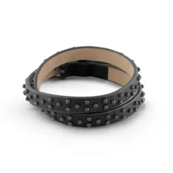 Guess Bijoux Bracelet Guess GUESS HERO UMB29018 - cuir noir 2 tours Homme | Homme Bracelet