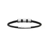 Maison de la Bijouterie Bracelet Homme acier cuir tressé noir 3ZYZY6YZ | Homme Bracelet