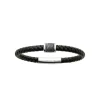 Maison de la Bijouterie Bracelet Homme acier cuir tressé noir 3ZYZ3ZYZ | Homme Bracelet
