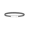 Maison de la Bijouterie Bracelet Homme acier cuir tressé noir 3ZYZYWYZ | Homme Bracelet