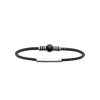 Maison de la Bijouterie Bracelet Homme acier cuir tressé noir perle agate noire 3ZYZ3YYZ | Homme Bracelet