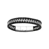 Maison de la Bijouterie Bracelet Homme acier cuir tressé noir 3ZYZY3YZ | Homme Bracelet
