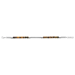 Maison de la Bijouterie Bracelet Homme acier perles œil de tigre 3ZYZYUYZ | Homme Bracelet