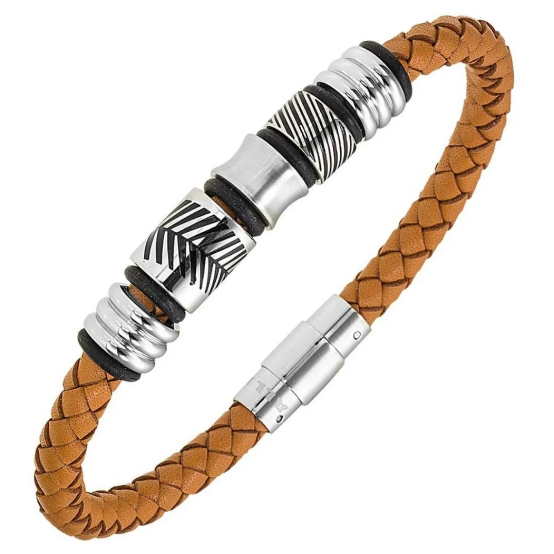 All Blacks Bijoux Bracelet Homme - 682331 Acier, Cuir Couleur Marron | Homme Bracelet