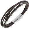 All Blacks Bijoux Bracelet Homme - 682408 Acier, Cuir Couleur Marron | Homme Bracelet