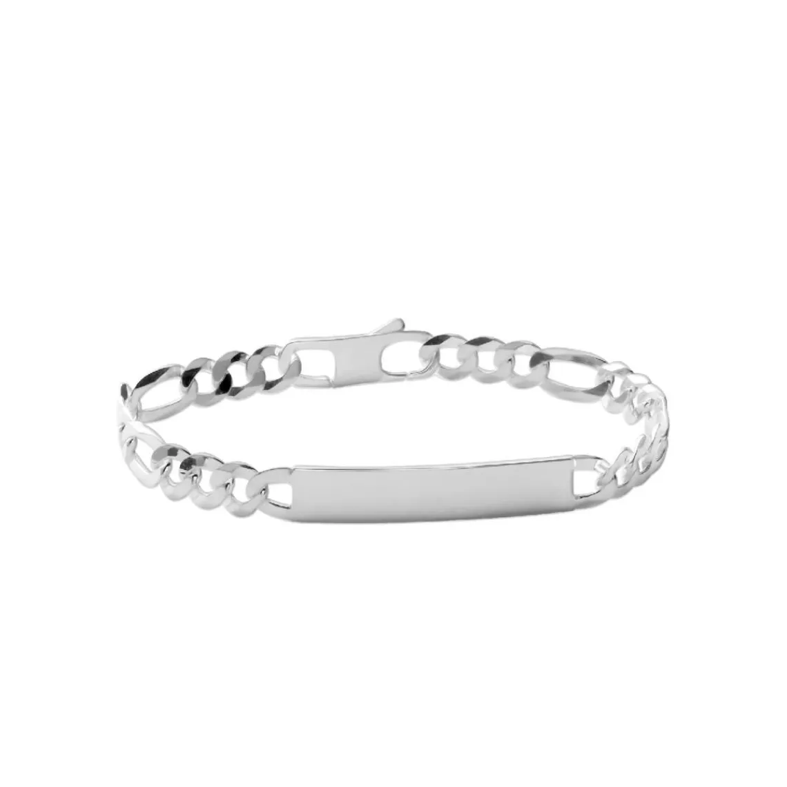 Maison de la Bijouterie Bracelet Homme argent chainage figaro 1-3 8mm 56300VYZ | Homme Bracelet