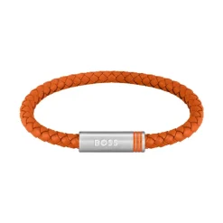 Boss Bijoux Bracelet Homme Ares Single - 1580625 Cuir, Acier Orange | Homme Bracelet