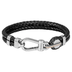 Boss Bijoux Bracelet Homme Ares Prime - 1580699M Acier, Cuir Noir | Homme Bracelet