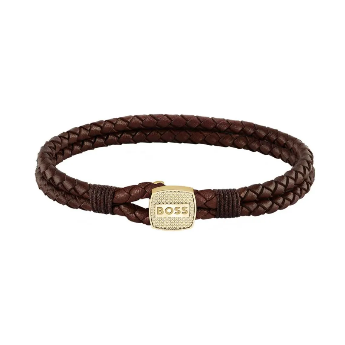 Boss Bijoux Bracelet Homme Seal - 1580667M Cuir, Acier Doré | Homme Bracelet