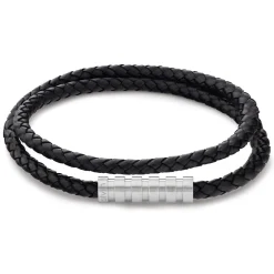 Calvin Klein Bijoux Bracelet Homme - 35000093 Cuir, Acier Noir | Homme Bracelet