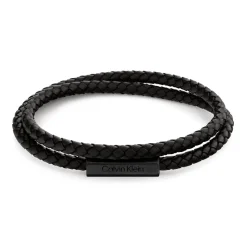 Calvin Klein Bijoux Bracelet Homme - 35000209 Cuir, Acier Noir | Homme Bracelet