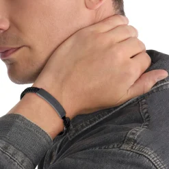 Calvin Klein Bijoux Bracelet Homme - 35000406 Cuir, Acier Noir | Homme Bracelet