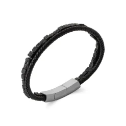 Maison de la Bijouterie Bracelet Homme cuir pierre de lave fantaisie 3ZY0U3YZ | Homme Bracelet