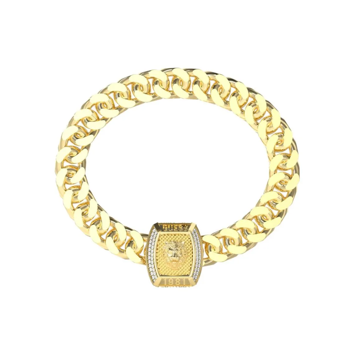 Guess Bijoux Bracelet Homme Lion King JUMB05005JWYGS Acier Doré | Homme Bracelet