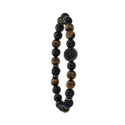 Jourdan Bracelet Homme SU943H - YASUR - Perle marron | Homme Bracelet