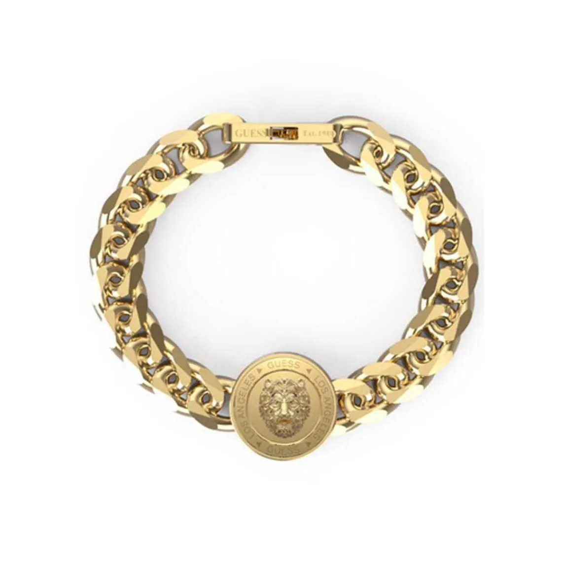Guess Bijoux Bracelet Homme JUMB01314JWYG Lion King Acier Doré | Homme Bracelet