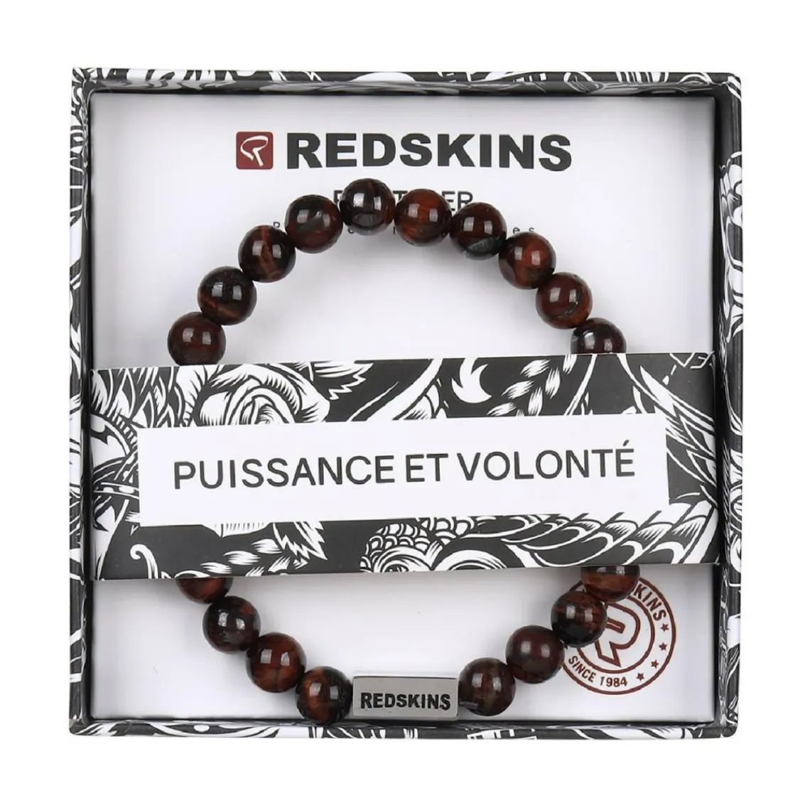 Redskins Bracelet Homme Bijoux Red Tiger - 285700 Pierre Marron | Homme Bracelet