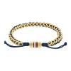Tommy Hilfiger Bijoux Bracelet Homme Tommy Hilfiger Braided Metal 2790512 - Acier, Nylon Doré, Bleu | Homme Bracelet