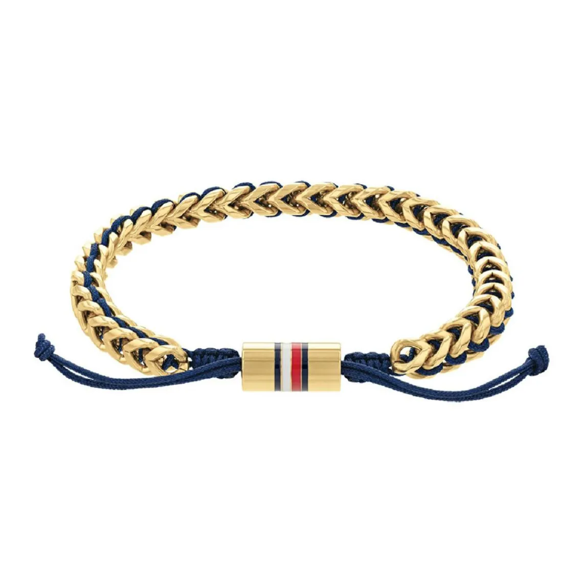 Tommy Hilfiger Bijoux Bracelet Homme Tommy Hilfiger Braided Metal 2790512 - Acier, Nylon Doré, Bleu | Homme Bracelet