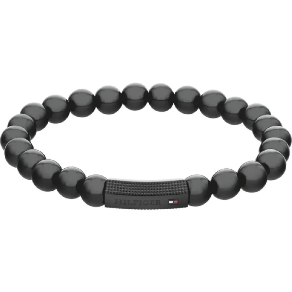 Tommy Hilfiger Bijoux Bracelet Homme Tommy Hilfiger Beads - 2790581 Acier Noir Ajustable Circonference Interieure : 180Mm | Homme Bracelet