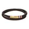Tommy Hilfiger Bijoux Bracelet Homme Tommy Hilfiger Double - 2790551 Acier, Cuir Doré, Marron | Homme Bracelet