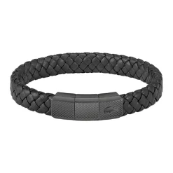 Lacoste Bracelet Homme Rokel 2040285 - Cuir Noir | Homme Bracelet