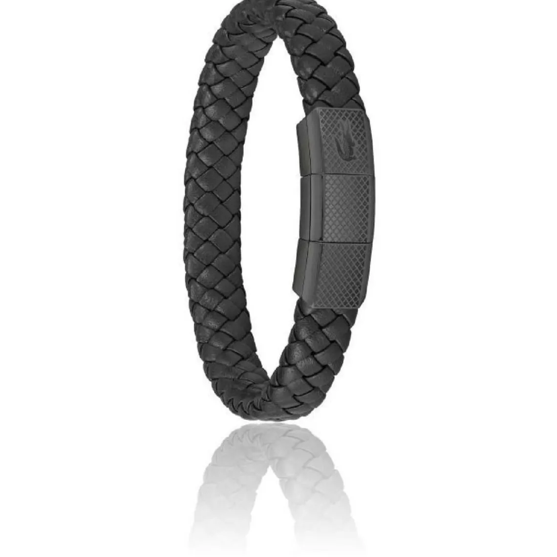 Lacoste Bracelet Homme Rokel 2040285 - Cuir Noir | Homme Bracelet