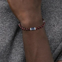 Tommy Hilfiger Bijoux Bracelet HommeTommy Hilfiger Beaded 2790324 - Acier, Bois Marron, Gris | Homme Bracelet