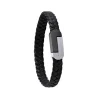 Jourdan Bracelet CORTO UN017H - Bracelet En Cuir et Acier Homme | Homme Bracelet