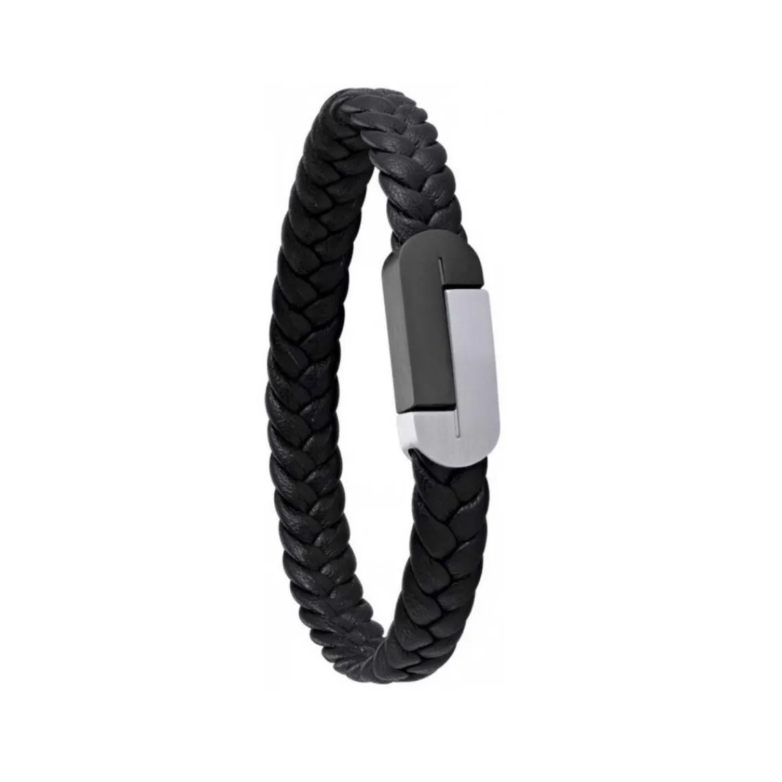 Jourdan Bracelet CORTO UN017H - Bracelet En Cuir et Acier Homme | Homme Bracelet